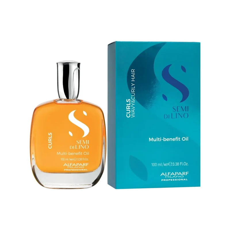 Alfaparf Semi di Lino Multi-Benefit Oil 100ml - Olio Multiuso per Capelli Ricci e Mossi