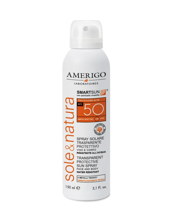 Amerigo Spray Solare Trasparente Protezione Alta Spf 50 150ml