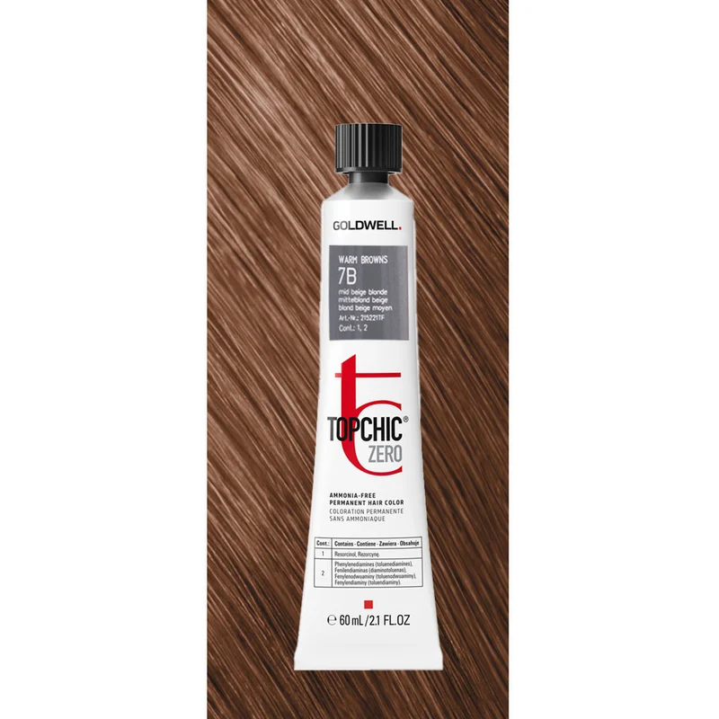 7B Topchic Zero Warm Browns Mid Beige Blonde tb 60ml - colorazione permanente senza ammoniaca