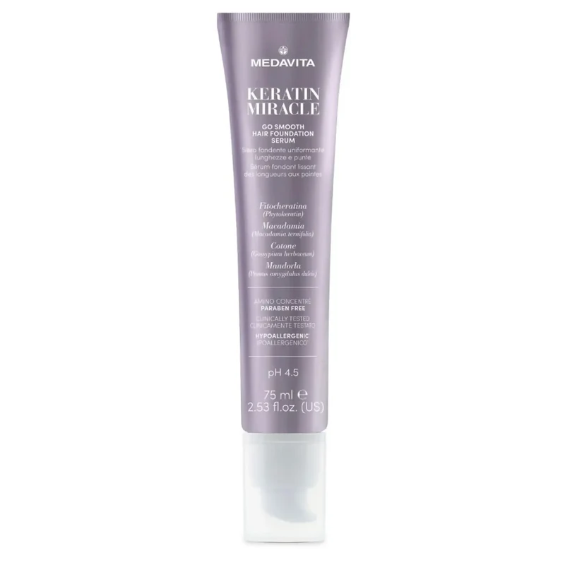 Medavita Keratin Miracle Go Smooth Hair Foundation Serum 75ml - Siero lisciante per capelli crespi