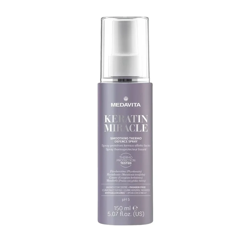 Medavita Keratin Miracle Smoothing Thermo Defence Spray 150ml – Spray Termoprotettore per Capelli Crespi
