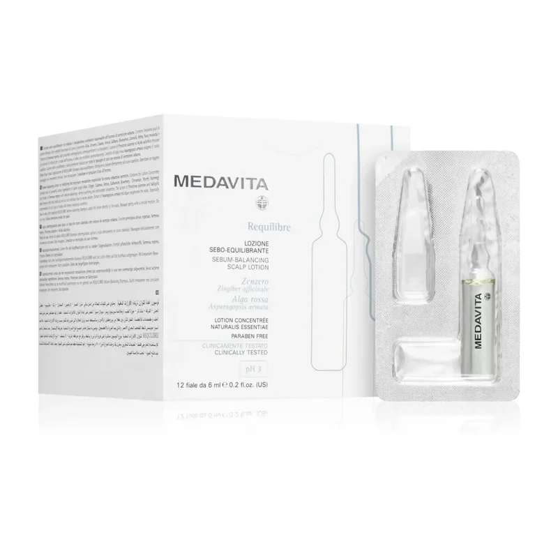 Medavita Requilibre Lozione sebo-equilibrante 12x 6ml - per Capelli Grassi , Cuti Grasse , Cuti Seborroiche