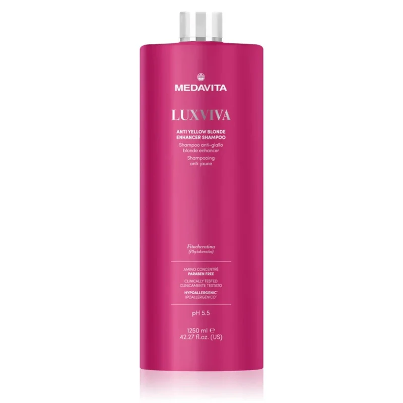 Medavita Luxviva Shampoo anti-giallo 1250ml - Shampoo per capelli biondi o bianchi