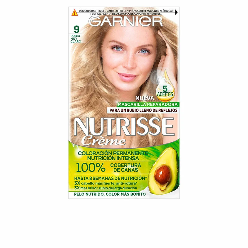 Pysyvä värivoide Garnier Nutrisse Nº 9-Rubio Muy Claro Nº 90-Blond Pepite (3 osaa)
