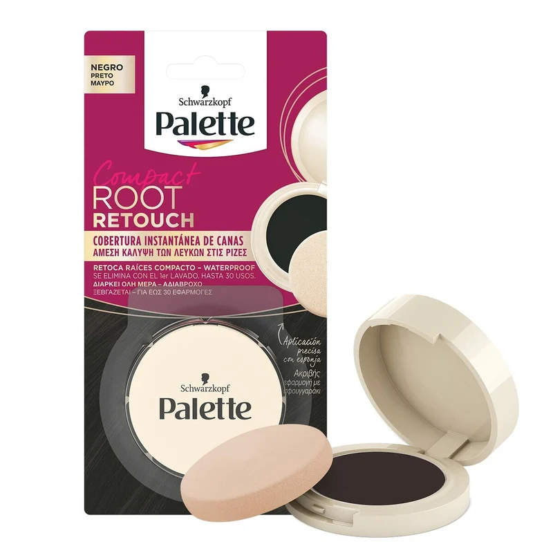 Juurten häivyttäjä Schwarzkopf Root Retouch Musta 3 g Kompakti