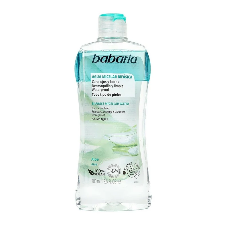 Kasvojen kaksivaiheinen meikinpoistaja Babaria Desmaquillador Bifasico 400 ml Aloe vera Misellivesi