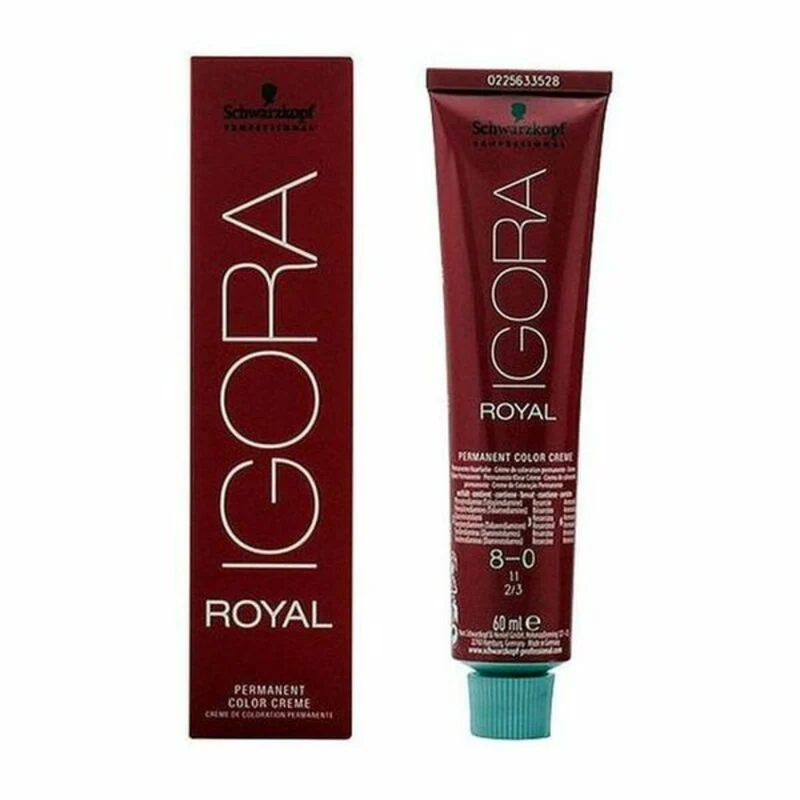 Pysyvä väriaine Schwarzkopf Igora Royal Nº 8-0 60 ml