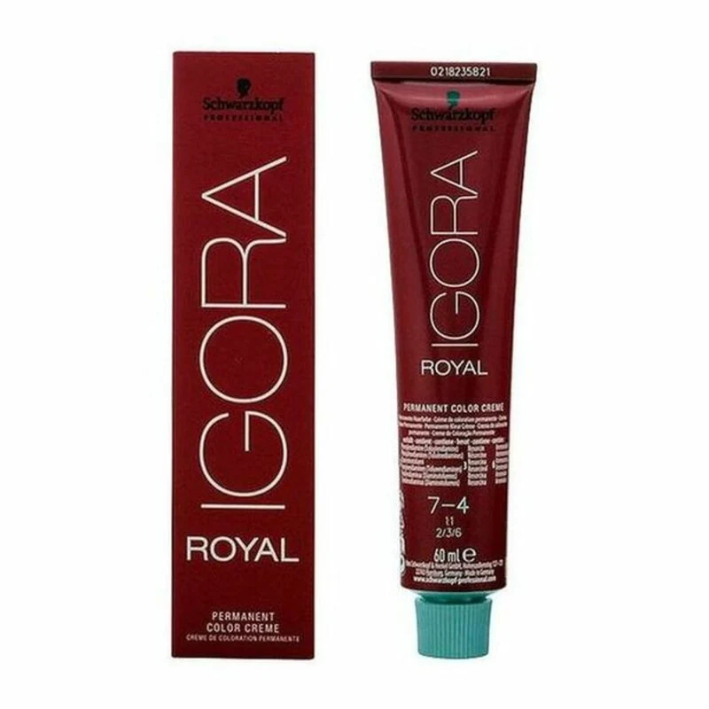 Pysyvä väriaine Schwarzkopf Igora Royal Nº 7-4 60 ml