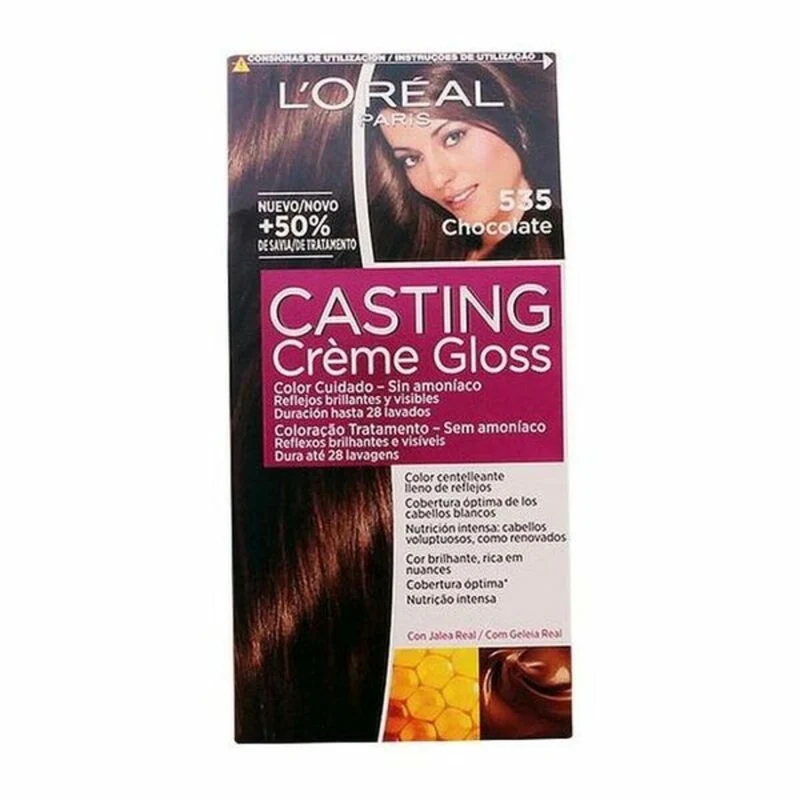 Väriaine ei sisällä ammoniakkia L'Oreal Make Up Casting Creme Gloss Nº 535-Chocolate 180 ml