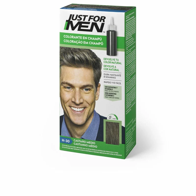 Shampooväriaine Just For Men Colorante Kastanjanruskea 30 ml