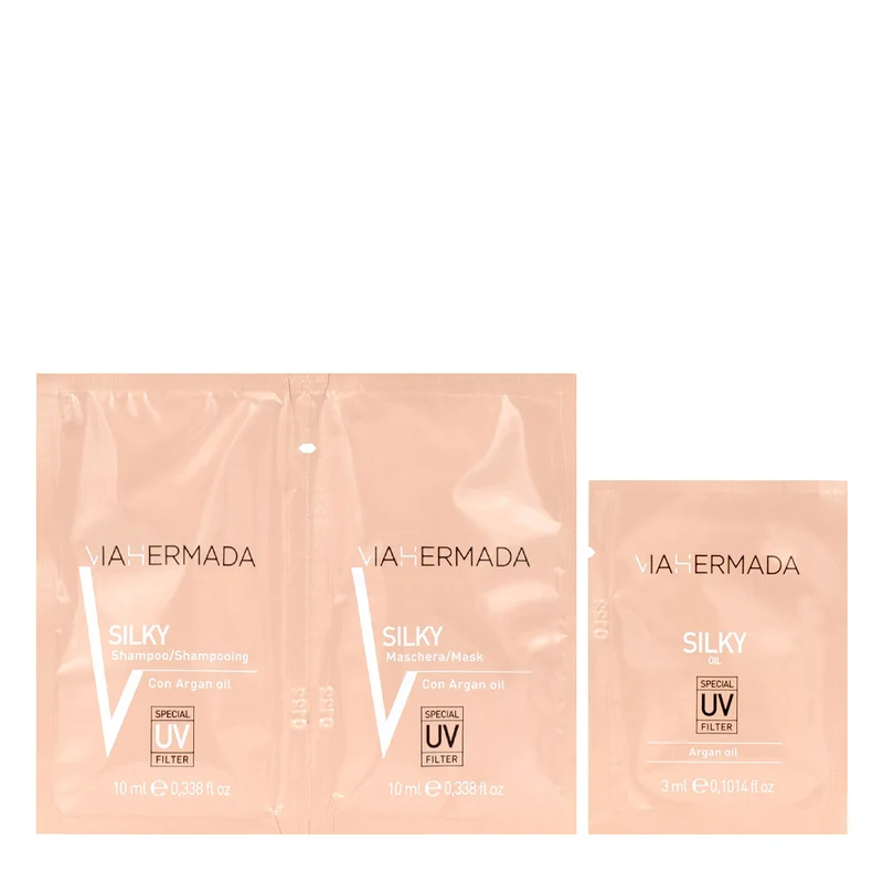 VIAHERMADA Silky Oil Shampoo 10ml + Mask 10ml + Oil 3ml OMAGGIO