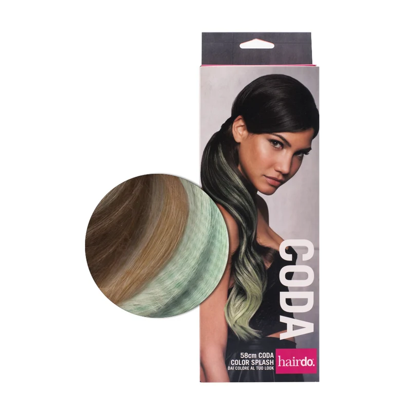 Hairdo Coda Color Splash Buttered Toast / Light Green 58cm - coda verde chiaro su biondo scuro