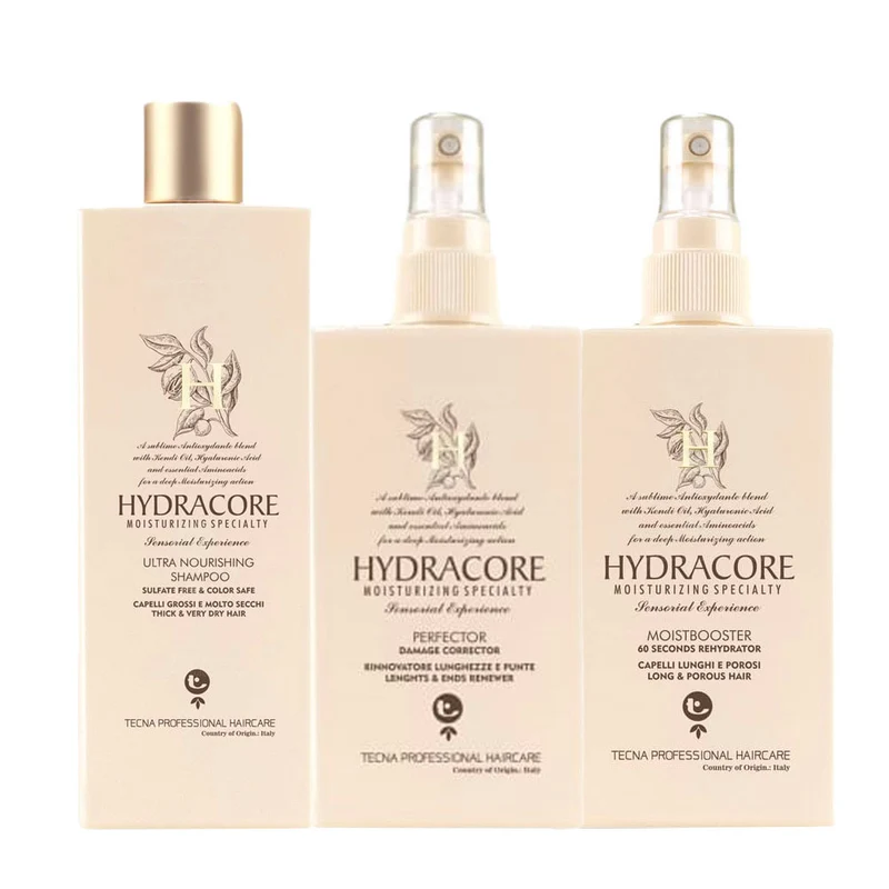 Tecna Hydracore Ultra Nourishing Shampoo 250ml Perfector 200ml Moistbooster 200ml