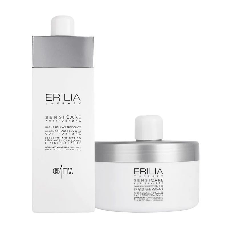 Creattiva Erilia Sensicare Antiforfora Bagno Purificante 750ml Maschera Purificante Peeling Gel 500ml