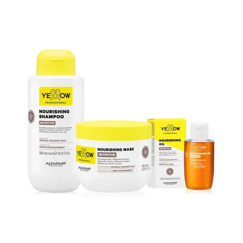 ALFAPARF YELLOW KIT NUTRITIVE SHAMPOO 500ml + MASK 300ml + OIL 100ml