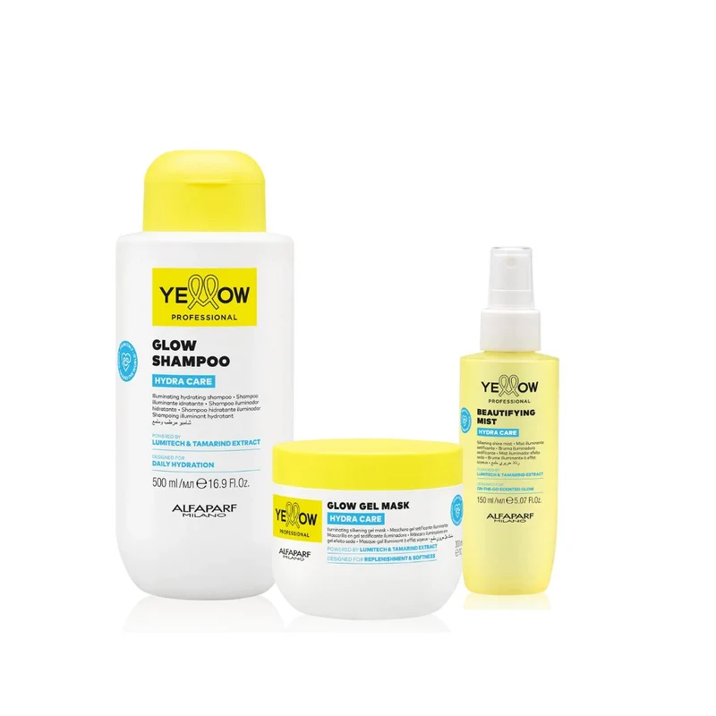 ALFAPARF YELLOW KIT HYDRA CARE KIT SHAMPOO 500ml+MASK 300ml+BEAUTIFYING MIST 150ml