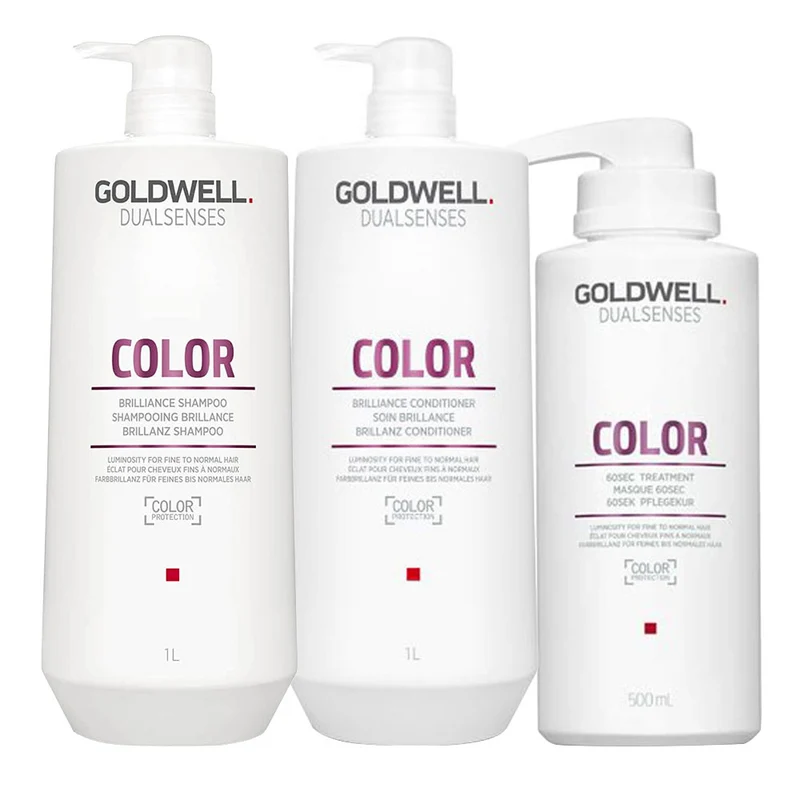 Goldwell Dualsenses Color Brilliance Shampoo1000ml Conditioner 1000ml 60Sec Treatment 500ml