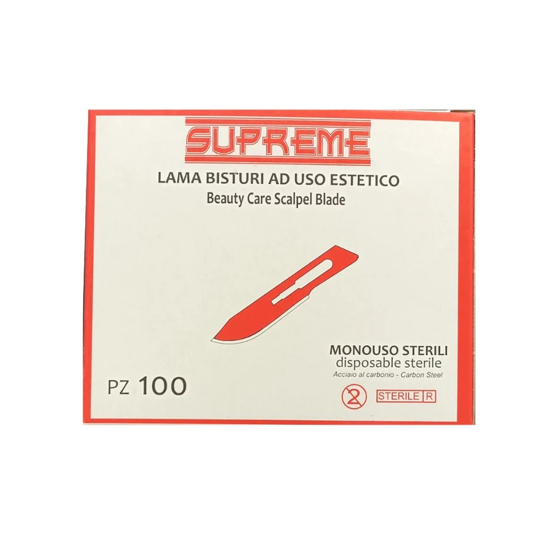 Supreme Lame per Bisturi Sterili Monouso Uso Estetico 100 Pezzi
