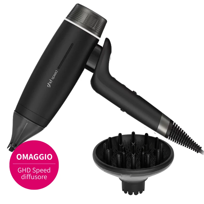 Ghd Speed Ionic nero opaco con omaggio diffusore Ghd
