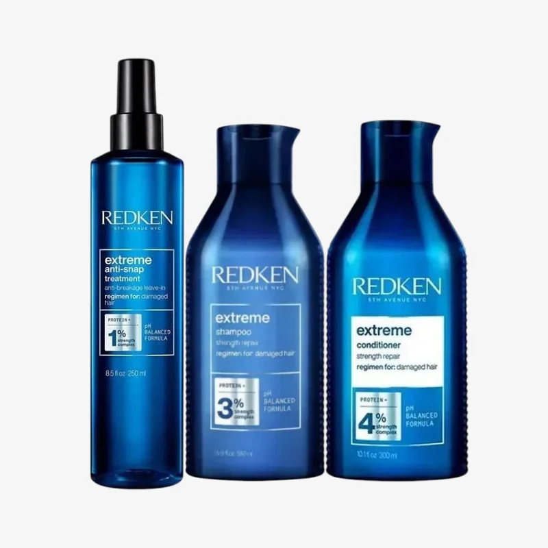 Redken Extreme Ricostruzione Capelli Danneggiati Kit – Shampoo, Conditioner e Anti-Snap