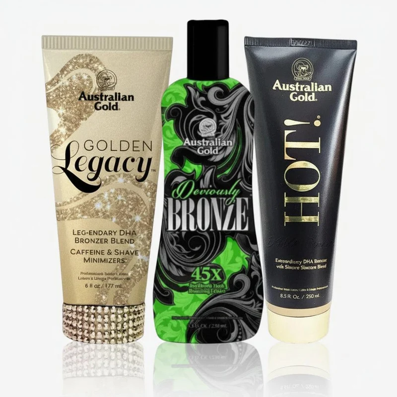 Australian Gold Extra Dark DHA Kit – Golden Legacy, Hot! Black e Deviously Bronze