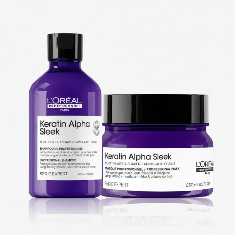 L'Oréal Professionnel Keratin Alpha Sleek Anticrespo Kit – Shampoo e Maschera
