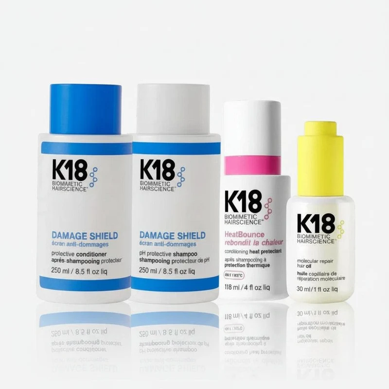 K18 Damage Shield Repair & Protect Kit – Shampoo, Conditioner, Heatbounce e Hair Oil