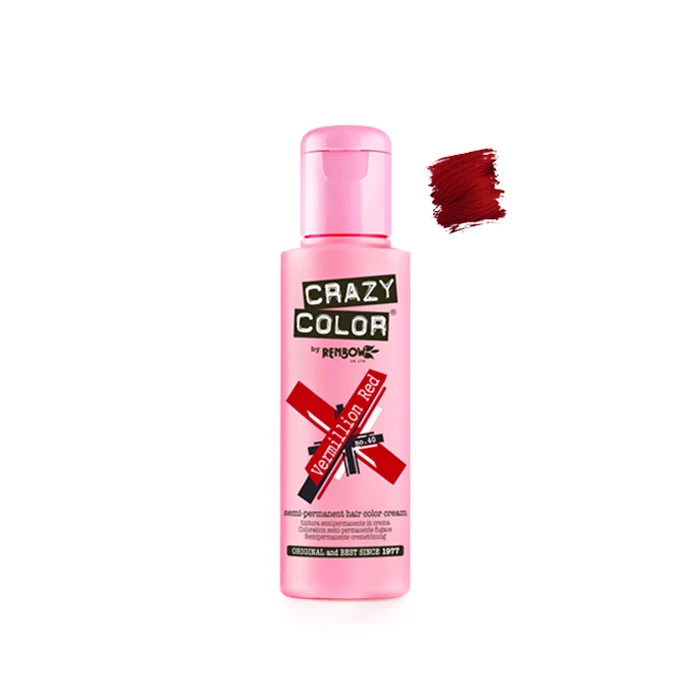 Crazy Color Vermillion Red 100ml - Crema Colorante Rosso Vermiglio