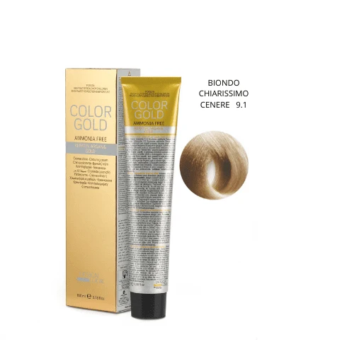 Design Look Color Gold Keratin 9.1 Free Ammoniaca 100ml - Biondo Chiarissimo Cenere