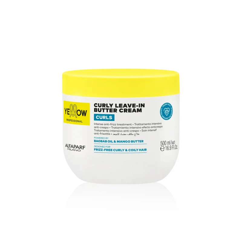 ALFAPARF YELLOW CURLY LEAVE IN BUTTER CREAM 500ML
