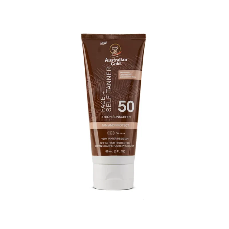 AUSTRALIAN GOLD FACE + SELF TANNER LOZIONE SPF50 88ML