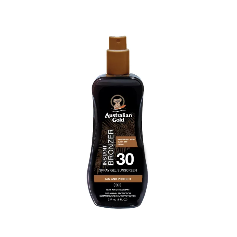AUSTRALIAN GOLD SPRAY GEL W/BRONZER SPF30 237ML