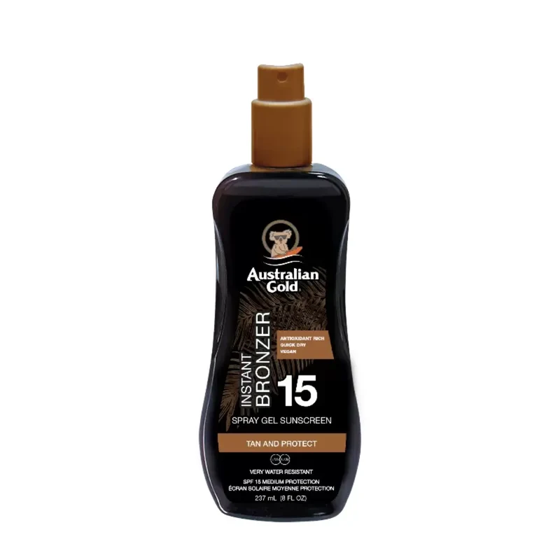 AUSTRALIAN GOLD SPRAY GEL W/BRONZER SPF15 237ML