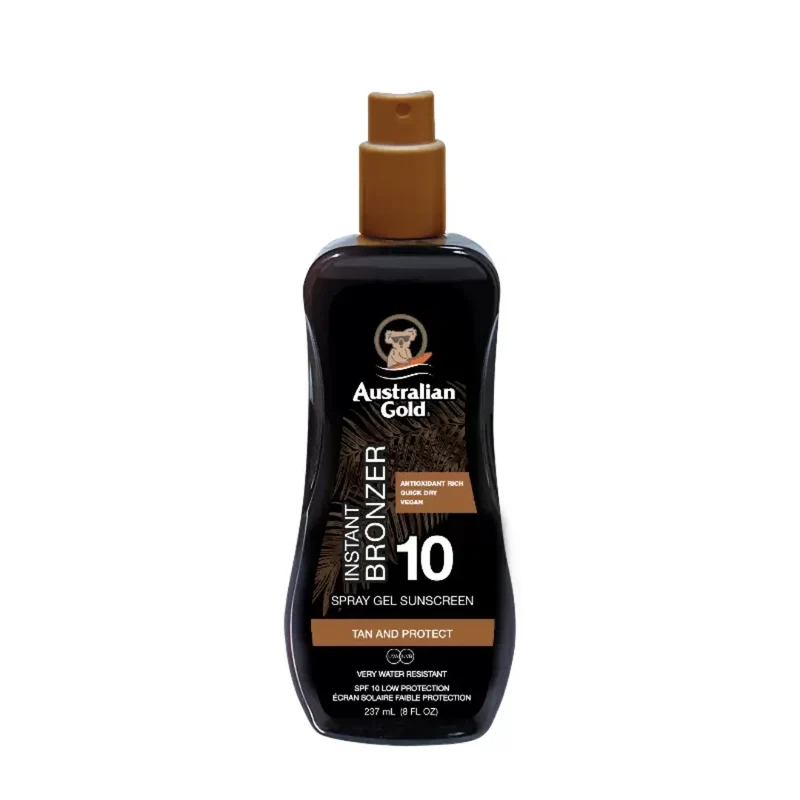 AUSTRALIAN GOLD SPRAY GEL W/BRONZER SPF10 237ML