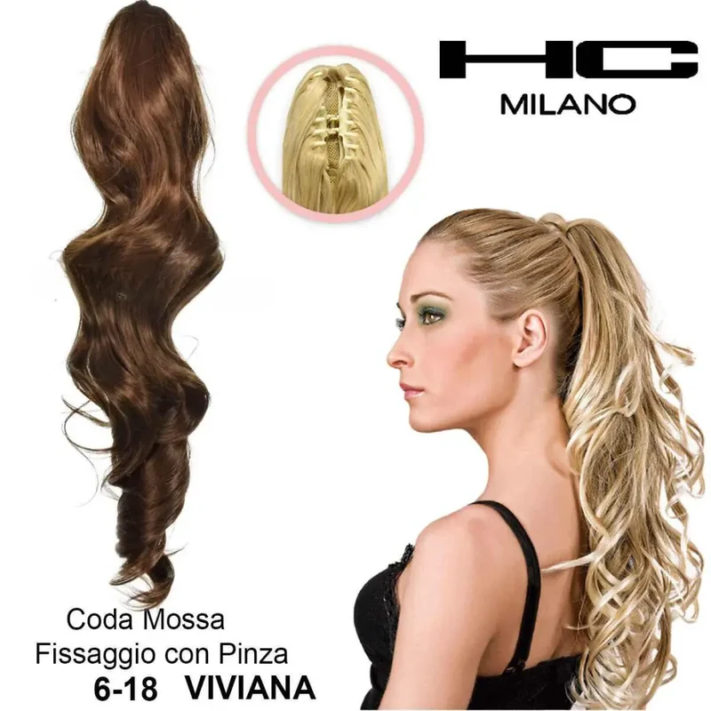 HC MILANO CODA VIVIANA FIBRA SINTETICA MOSSA CON PINZA