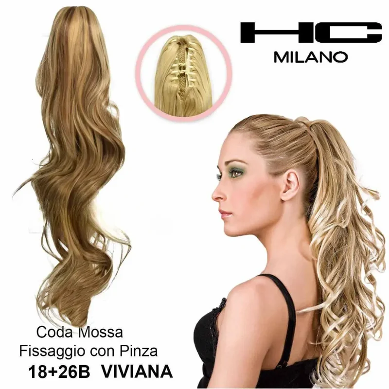 HC MILANO CODA VIVIANA FIBRA SINTETICA MOSSA CON PINZA