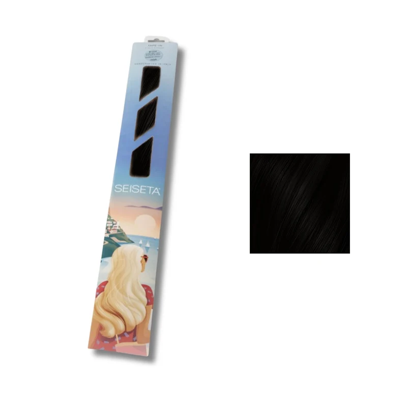 Seiseta Keratin Fusion Classic 1B. Nero 50/55cm - Extension Professionali per Capelli Cheratina