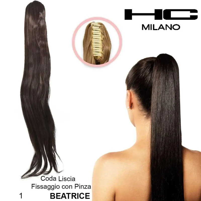 HC MILANO CODA BEATRICE FIBRA SINTETICA LISCIA CON PINZA