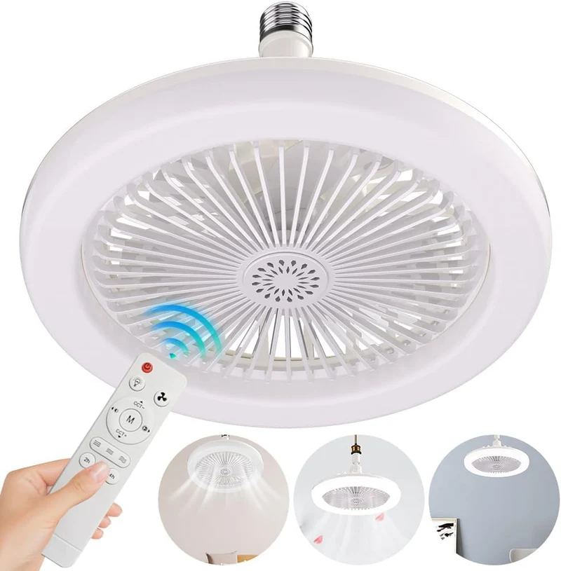 Ventilatore da Soffitto con Luce LED e Telecomando Silenzioso