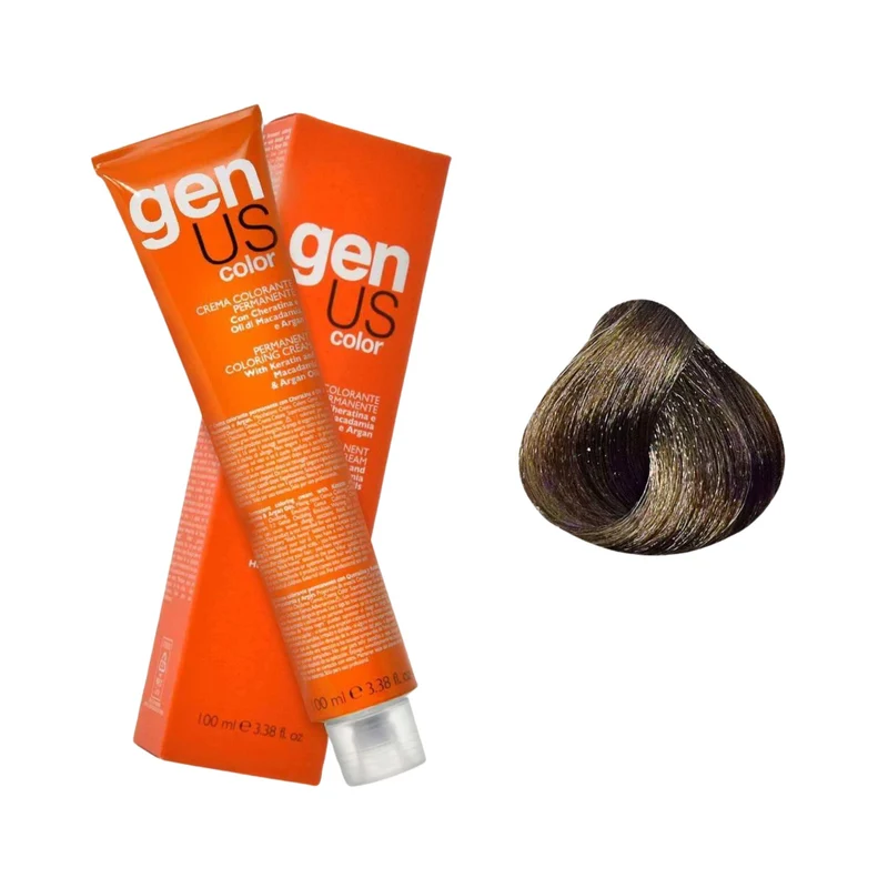 GenUs Color 7.21 Biondo Cenere Irisé - Crema Colorante Permanente - 100ml