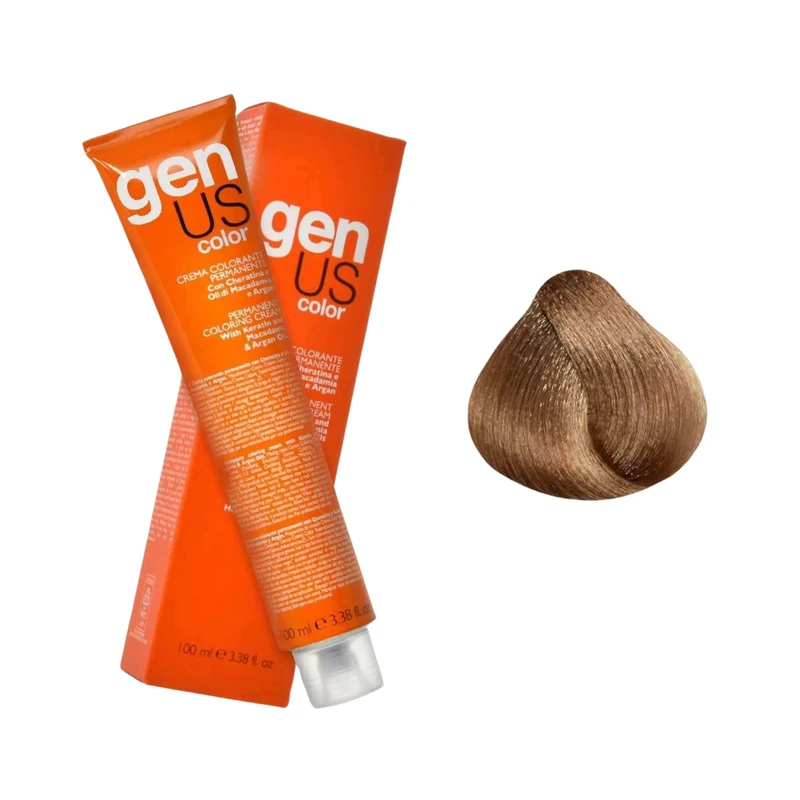 GenUs Color 8.13 Biondo Chiaro Cenere Dorato - Crema Colorante Permanente - 100ml