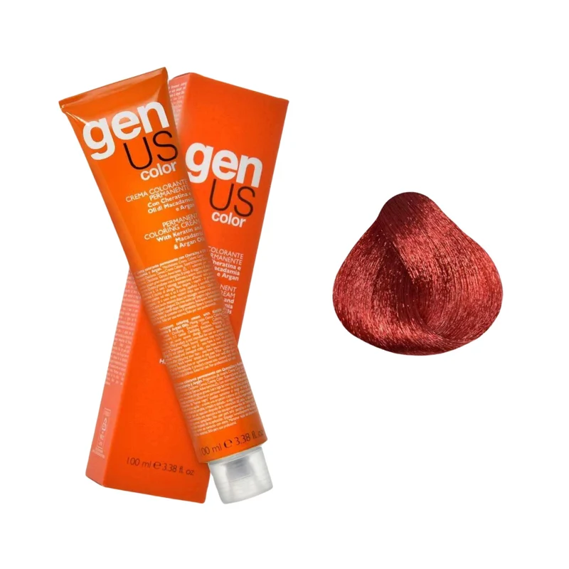 GenUs Color 7.66 Biondo Rosso Intenso - Crema Colorante Permanente - 100ml