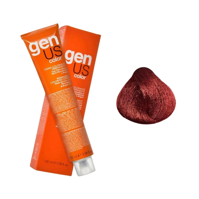 GenUs Color 6.66 Biondo Scuro Rosso Intenso - Crema Colorante Permanente - 100ml