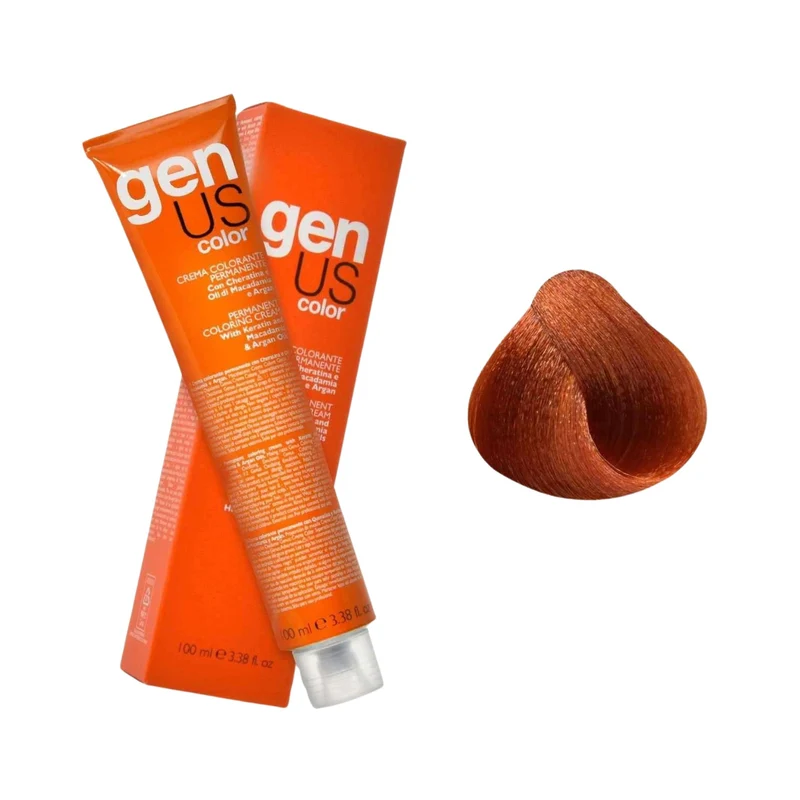GenUs Color 8.44 Biondo Chiaro Rame Intenso - Crema Colorante Permanente - 100ml