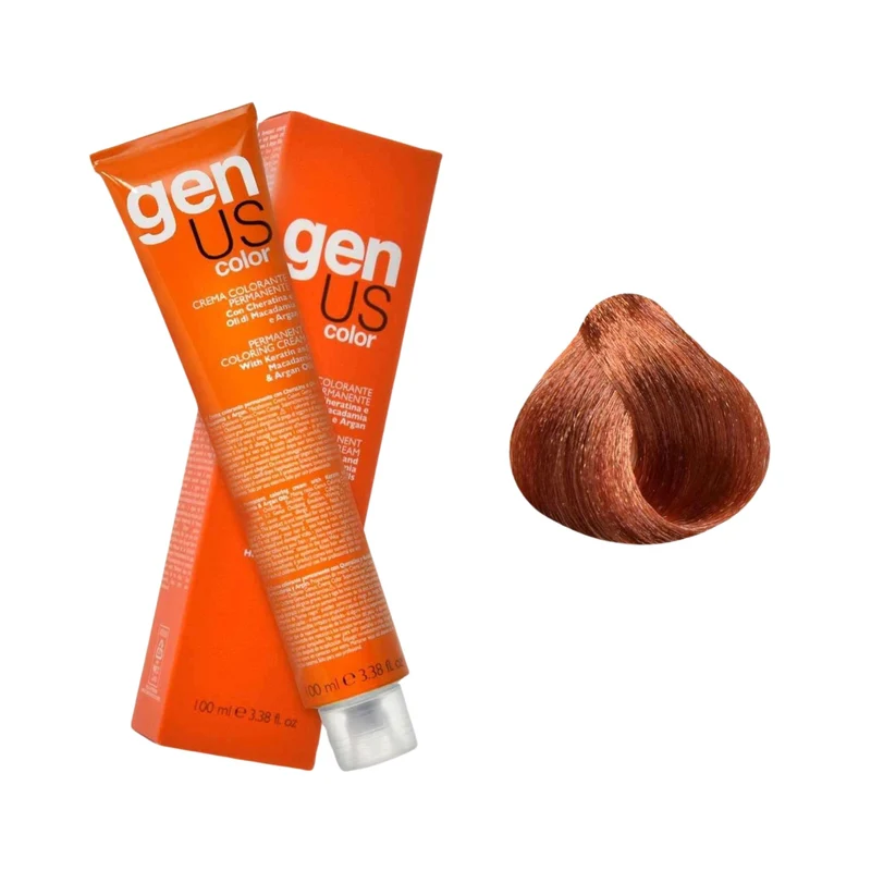 GenUs Color 7.43 Biondo Rame Dorato - Crema Colorante Permanente - 100ml