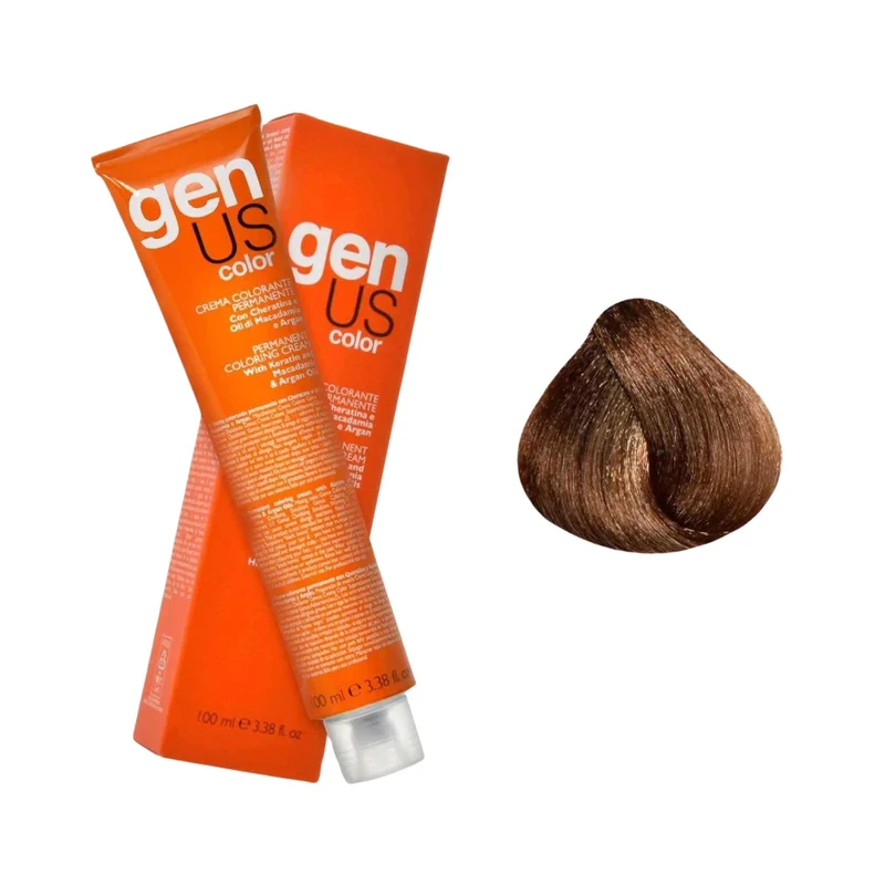 GenUs Color 8.14 Biondo Chiaro Tabacco - Crema Colorante Permanente - 100ml