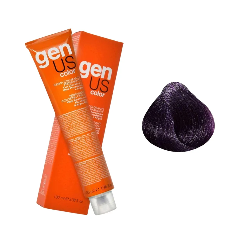 GenUs Color 5.22 Castano Chiaro Viola Intenso - Crema Colorante Permanente - 100ml