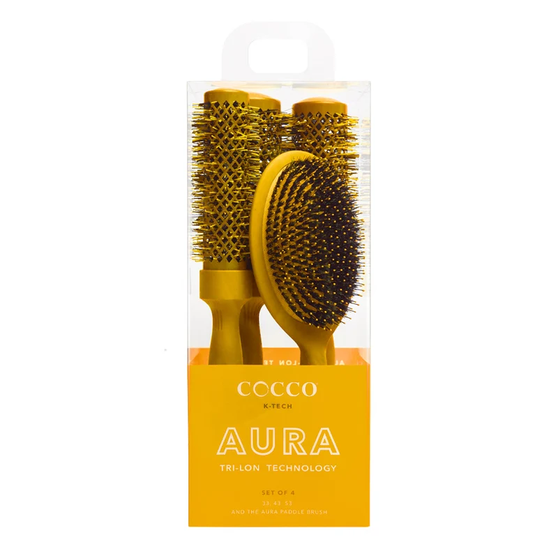 Cocco Aura Brush Set Yellow 4pz - set di spazzole
