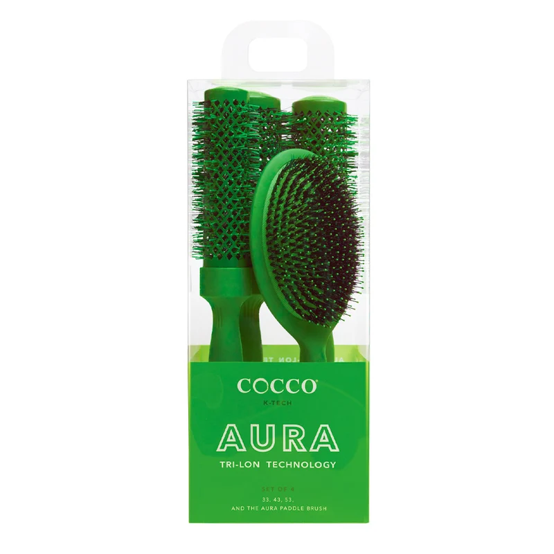 Cocco Aura Brush Set Green 4pz - set di spazzole
