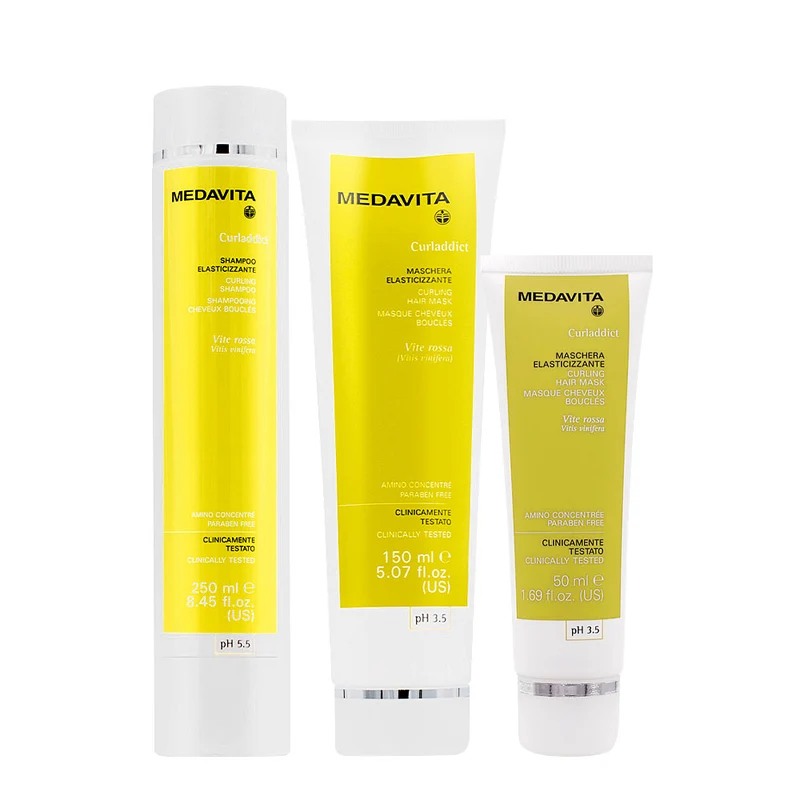 Medavita Lunghezze Curladdict Shampoo 250ml Mask 150ml + Mask 50ml